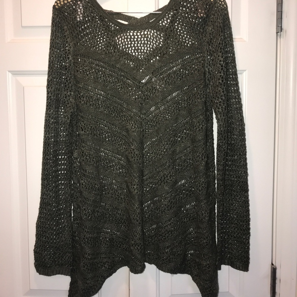 Cross back/front asymmetrical sweater