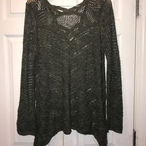 Cross back/front asymmetrical sweater