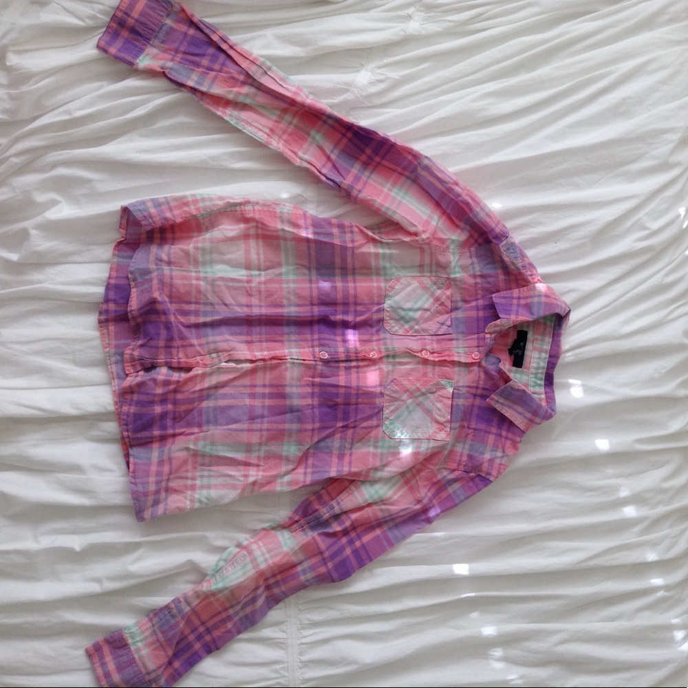 Gap Kids button up plaid shirt