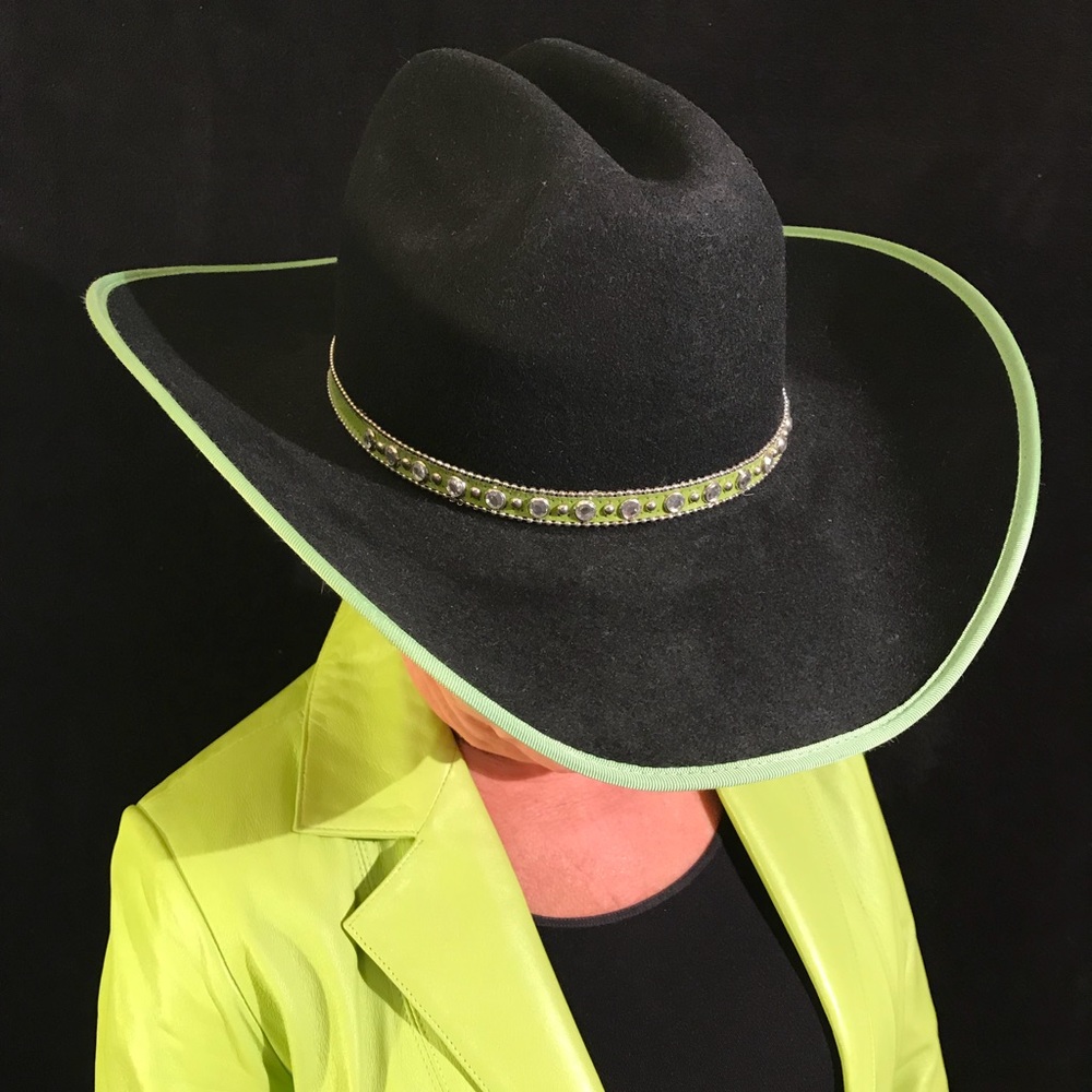 RCC Western Store Cowgirl Hat / Black and Green M
