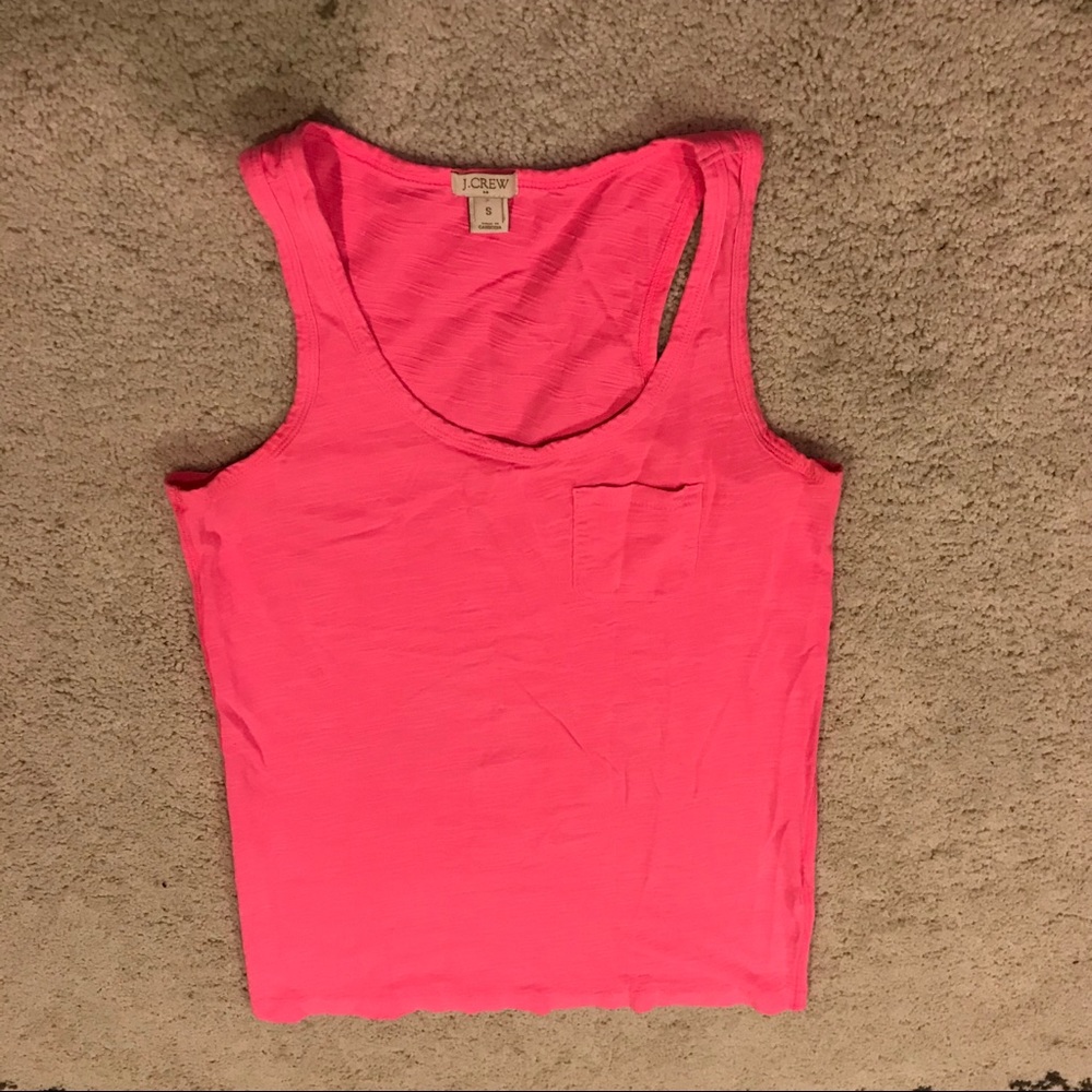 JCrew racerback coverup in neon pink