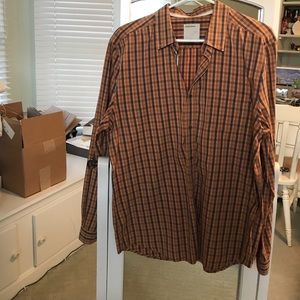 Orange life after denim button down