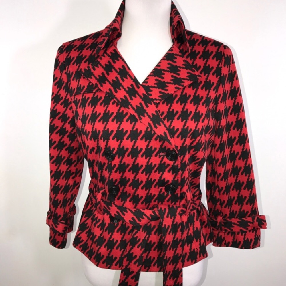 Larry Levine size 8 Red & Black Blazer
