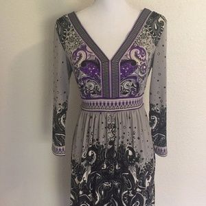 ECI New York Purple Dress Size Small V Neck
