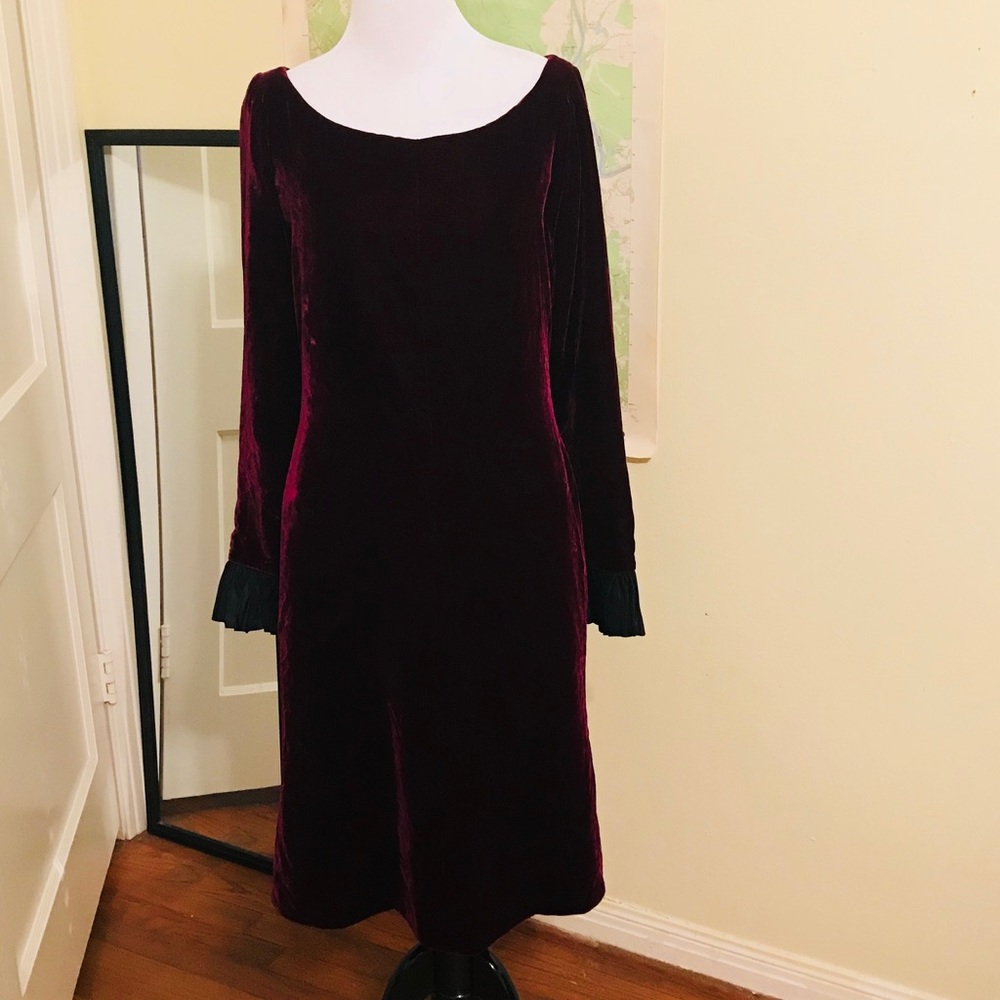 Vintage YSL Dress - Burgundy Velvet