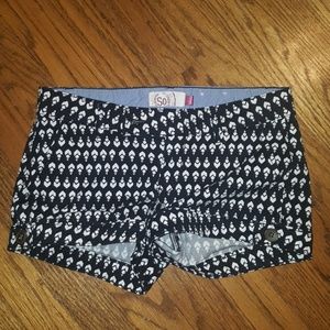 Black and White Shorts with Design