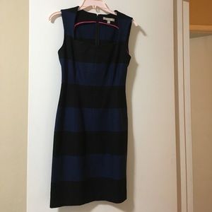 Banana Republic Dark Blue and Black Stripe Dress