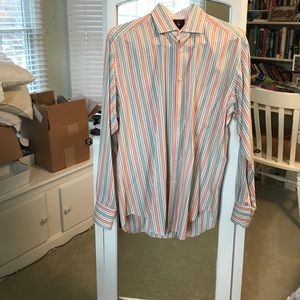 Orange and green stripe Tailorbryd buttons down!