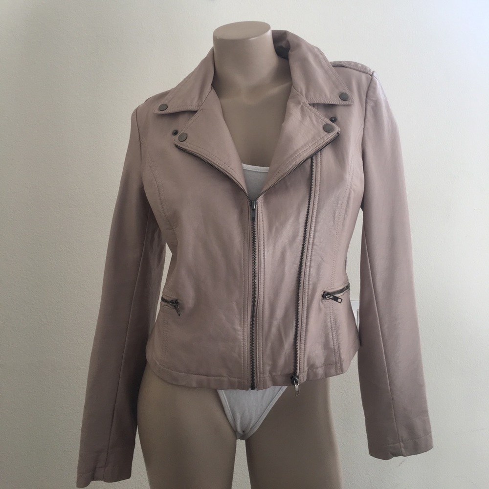 Pink faux leather jacket