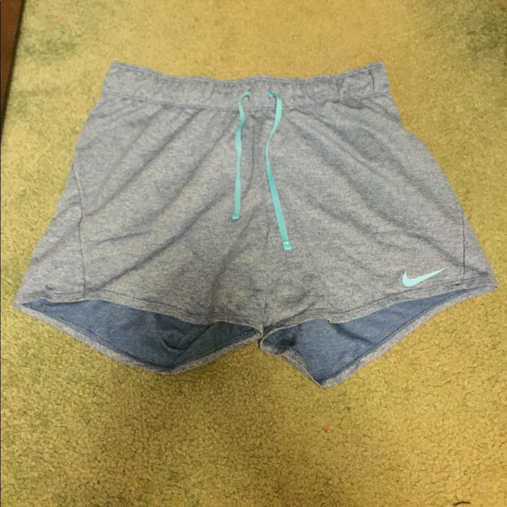 Heathered blue Nike running shorts