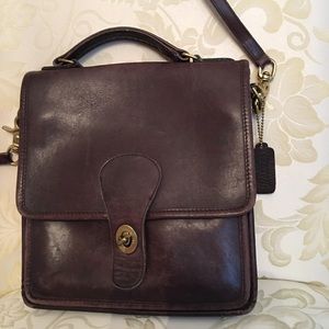 Vintage Coach Crossbody Station Bag brown leather