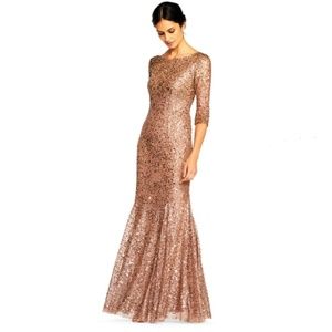 Adrianna Papell Sequin Gown (Blush)