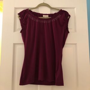 Sleeveless LOFT shirt with bead detail