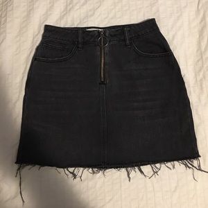 High waisted black jean skirt