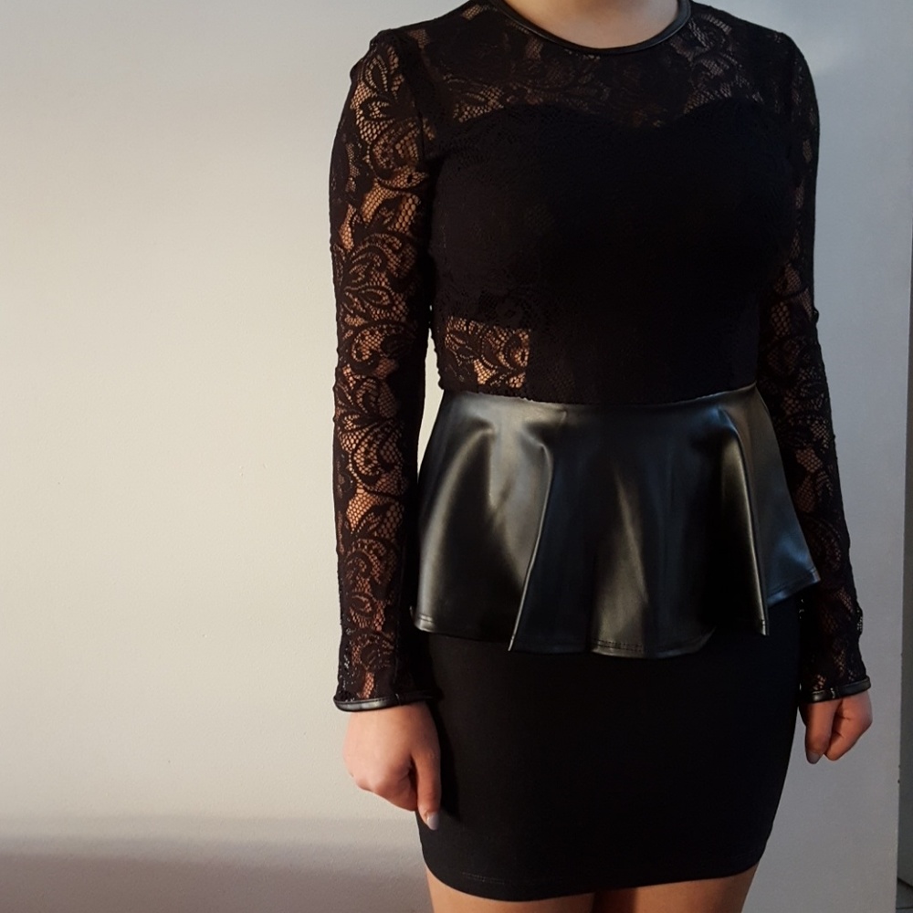 Peplum Black Lace Dress