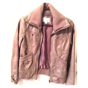 Taupe Leather Jacket