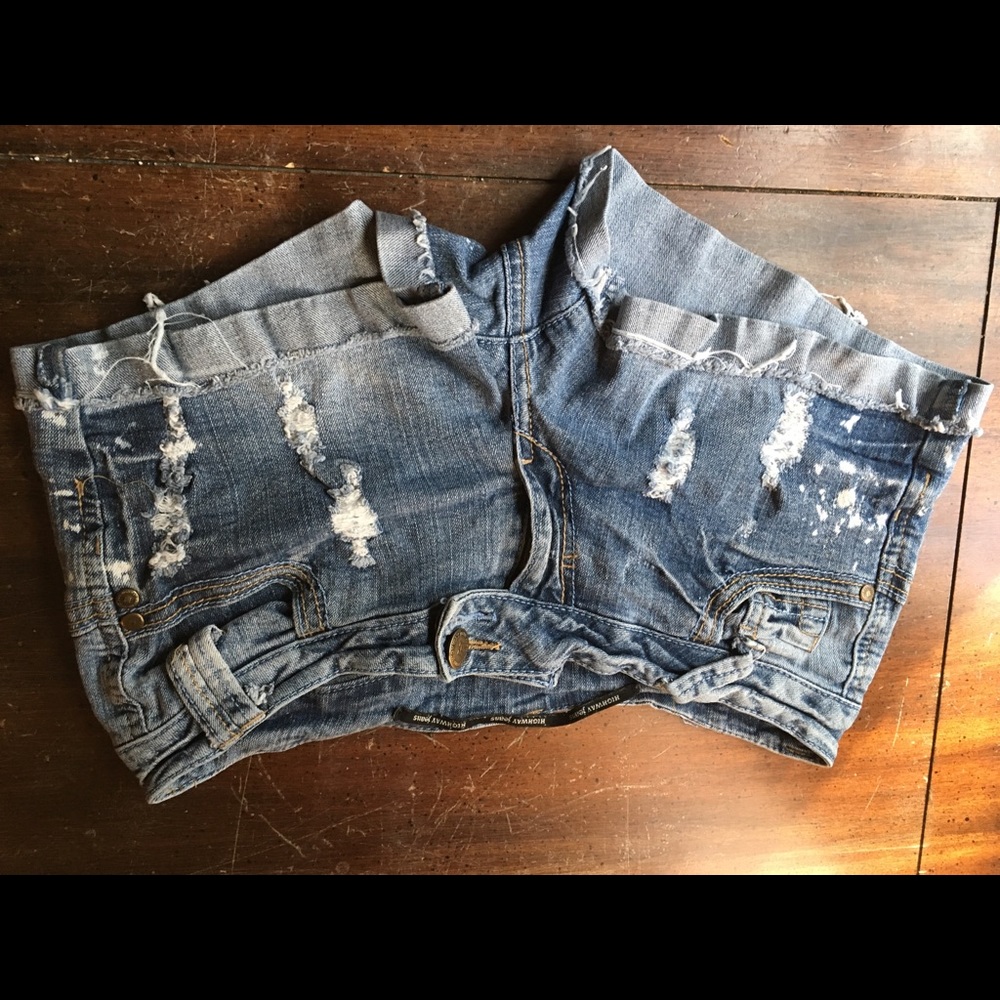 1 grey & 1 blue denim shorts
