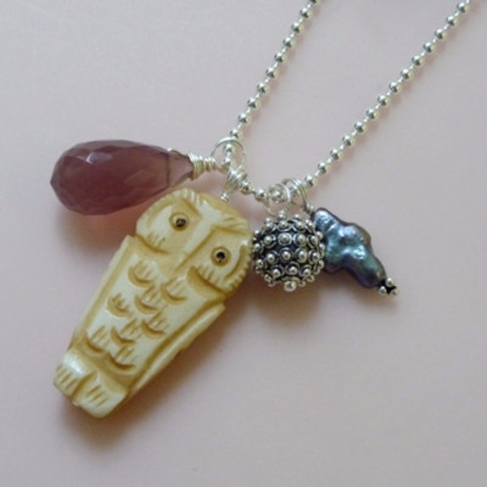 Owl Pendant Charm Necklace