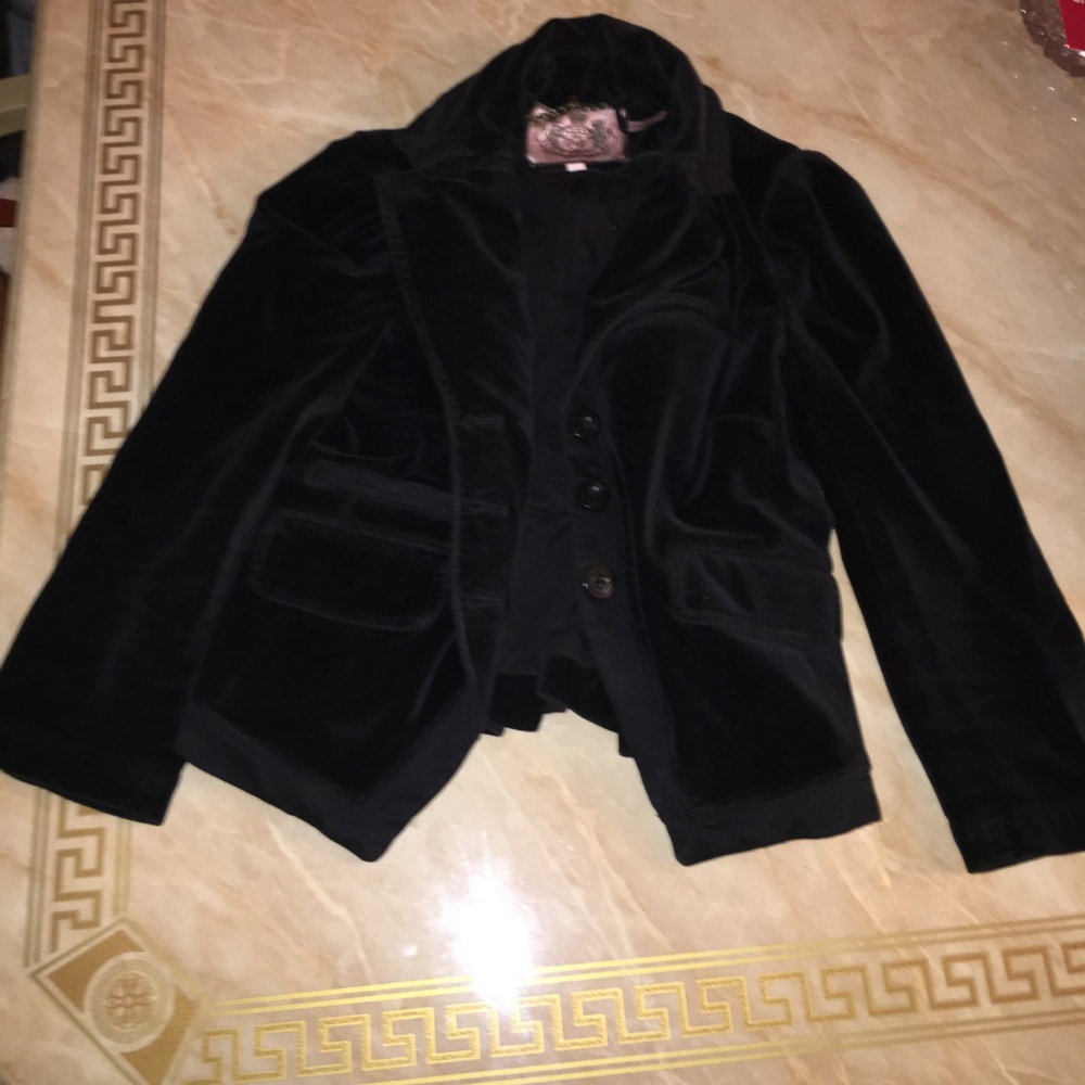 Black Suede Juicy Couture 3/4 Sleeve Blaze Size P