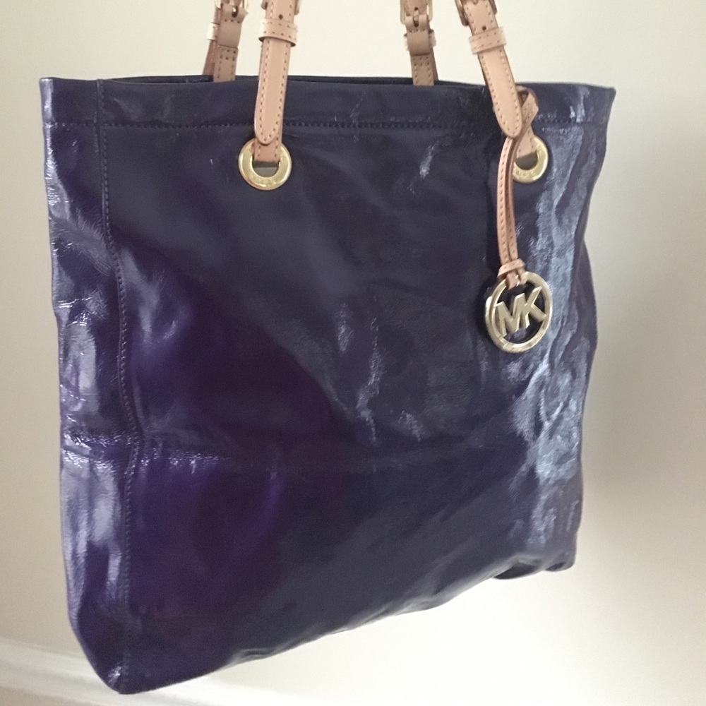 Michael Kors Patent Leather Tote in Purple