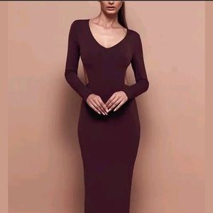 Bossa Undone long sleeve Dress Brown Size Small