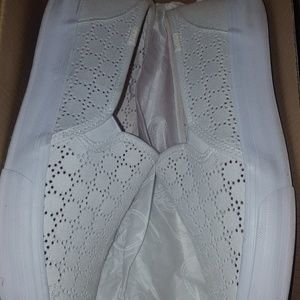 Double Decker Perf white keds