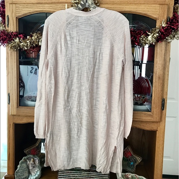 Mossimo long dusty pink cardigan w/ front pockets - Picture 3 of 3