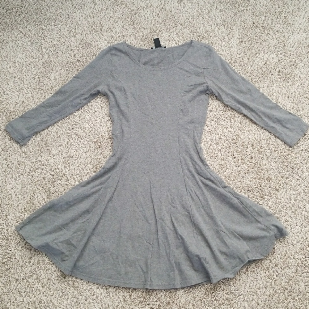 Grey Long Sleeve Dress