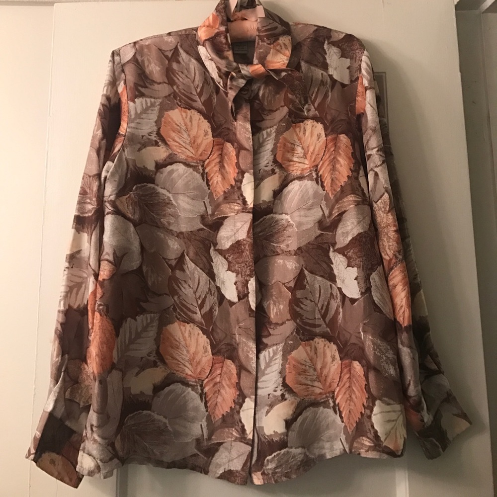 Vintage patterned silk blouse