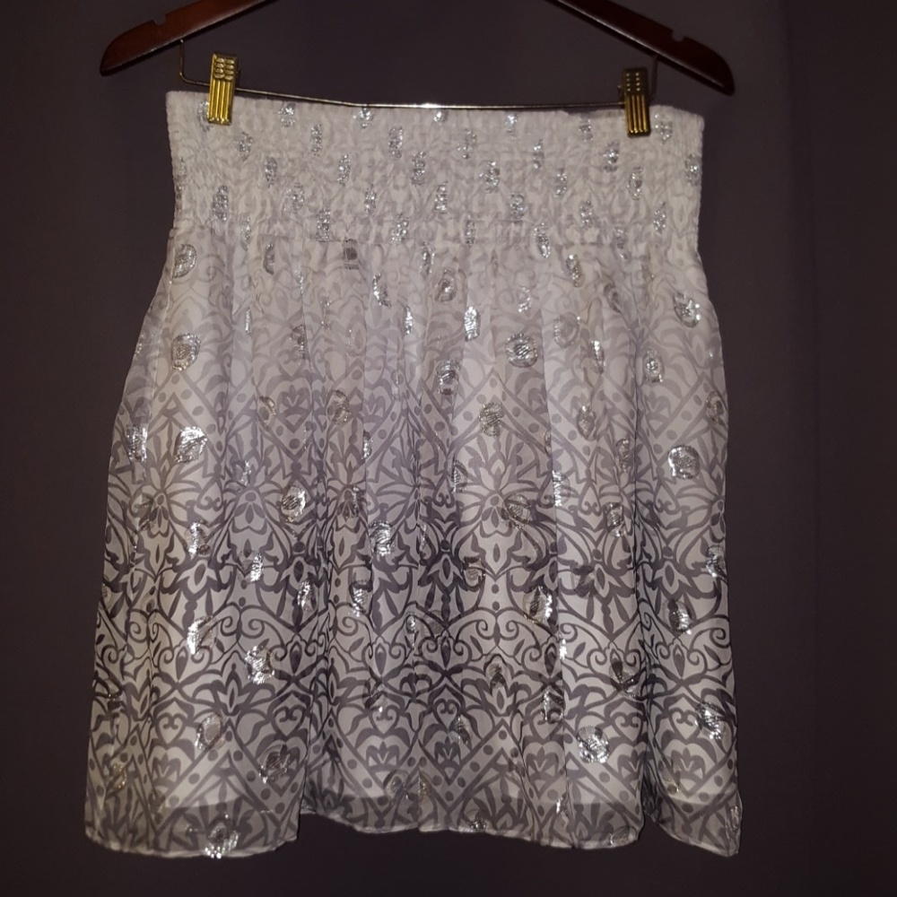 Silk Ombre Silver Metalic Skirt