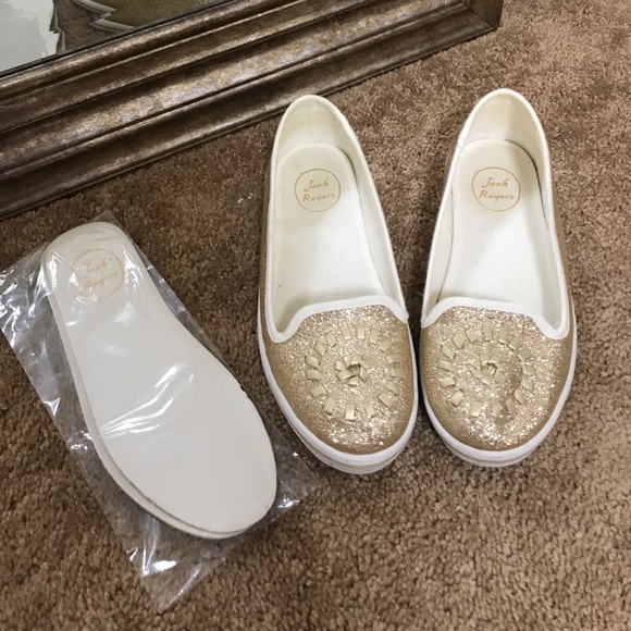 Jack Rogers Shoes - Gold Jack Rogers Flats