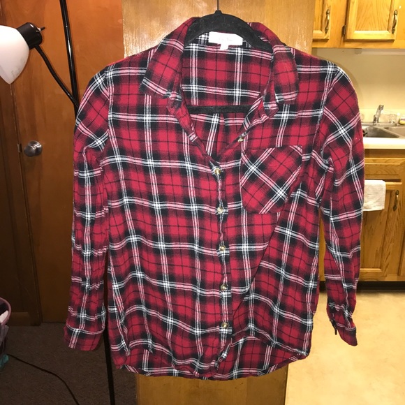 Tops - Red Black & White Flannel! 