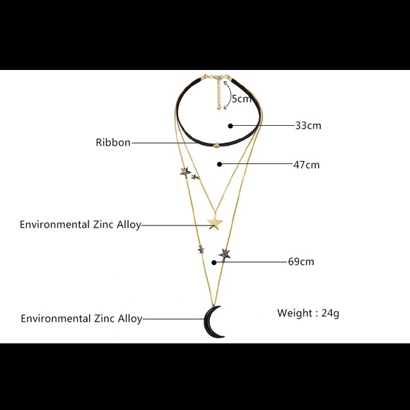 Layered Moon and Stars Necklace - Picture 8 of 8