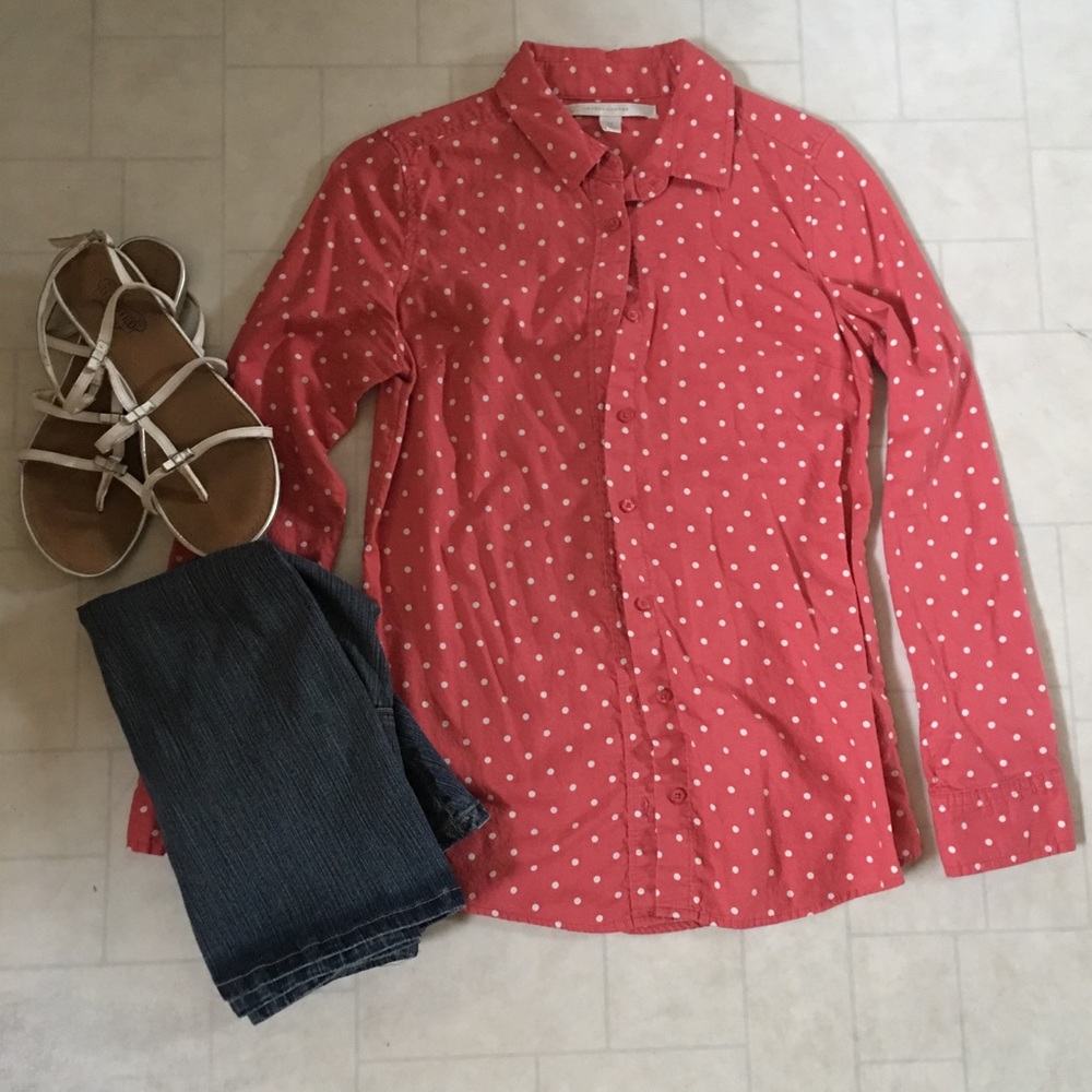 •LC Lauren Conrad | Polka-Dot Shirt•