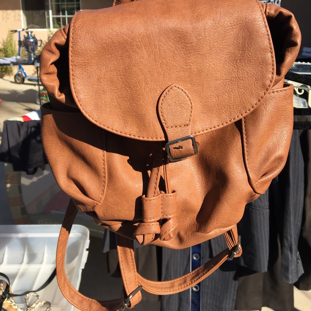 Brown mini backpack