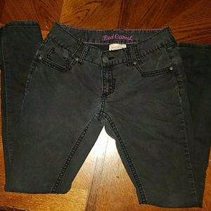 Black Red Camel Premium Denim Skinny Jeans Size 7