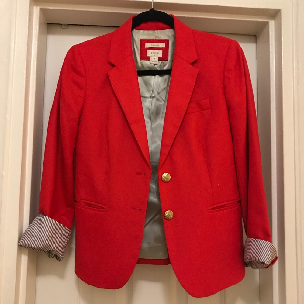Red JCrew Schoolboy Blazer