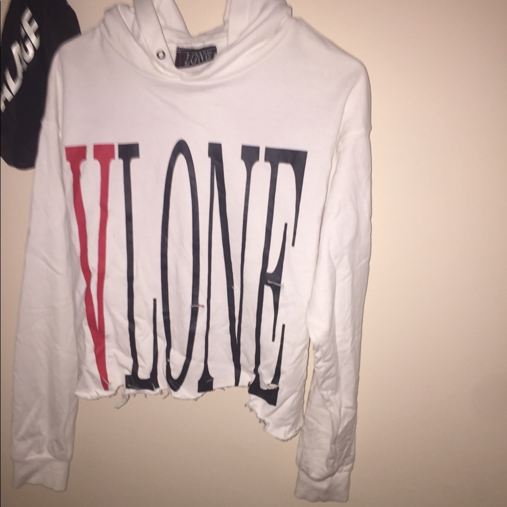VLONE Distressed reversible hoodie white size S/M