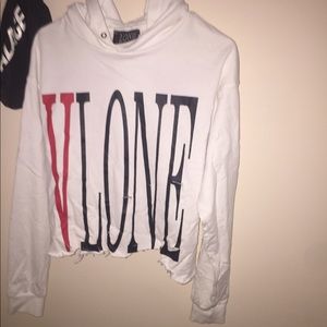 VLONE Distressed reversible hoodie white size S/M