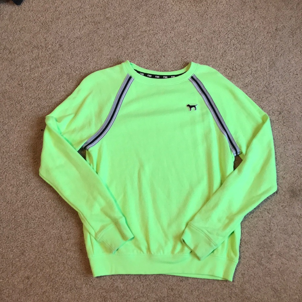 Lime green victoria’s secret pink crewneck