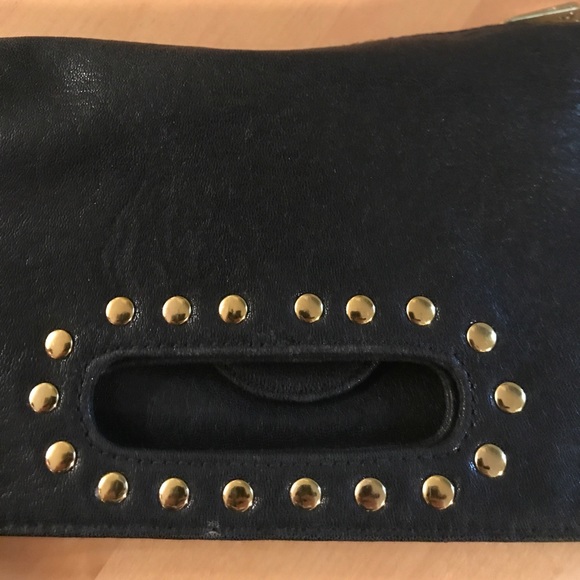 Black leather clutch - Picture 1 of 3