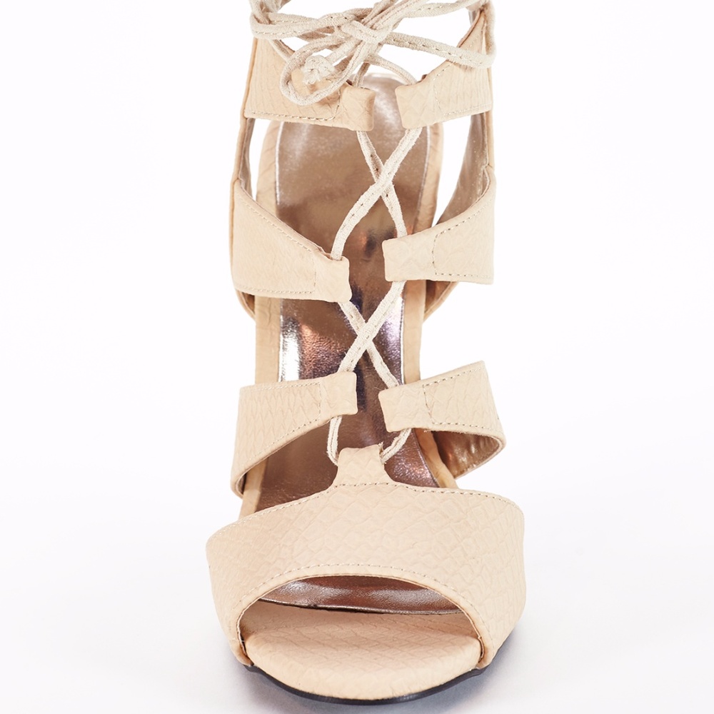 Snakeskin Lace Up Heel - Picture 3 of 4