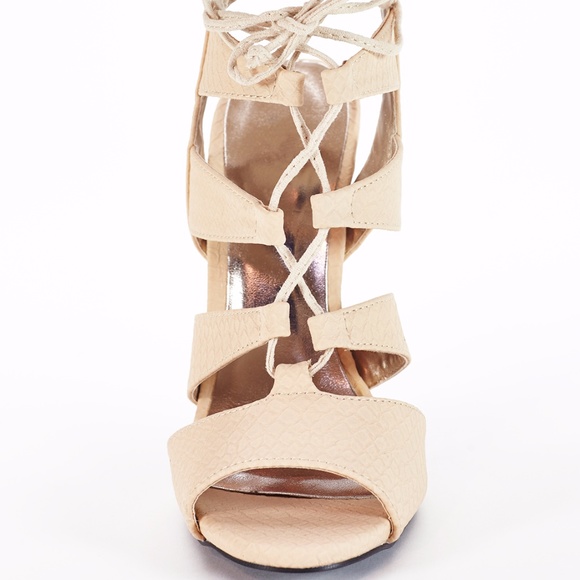 Snakeskin Lace Up Heel - Picture 3 of 4