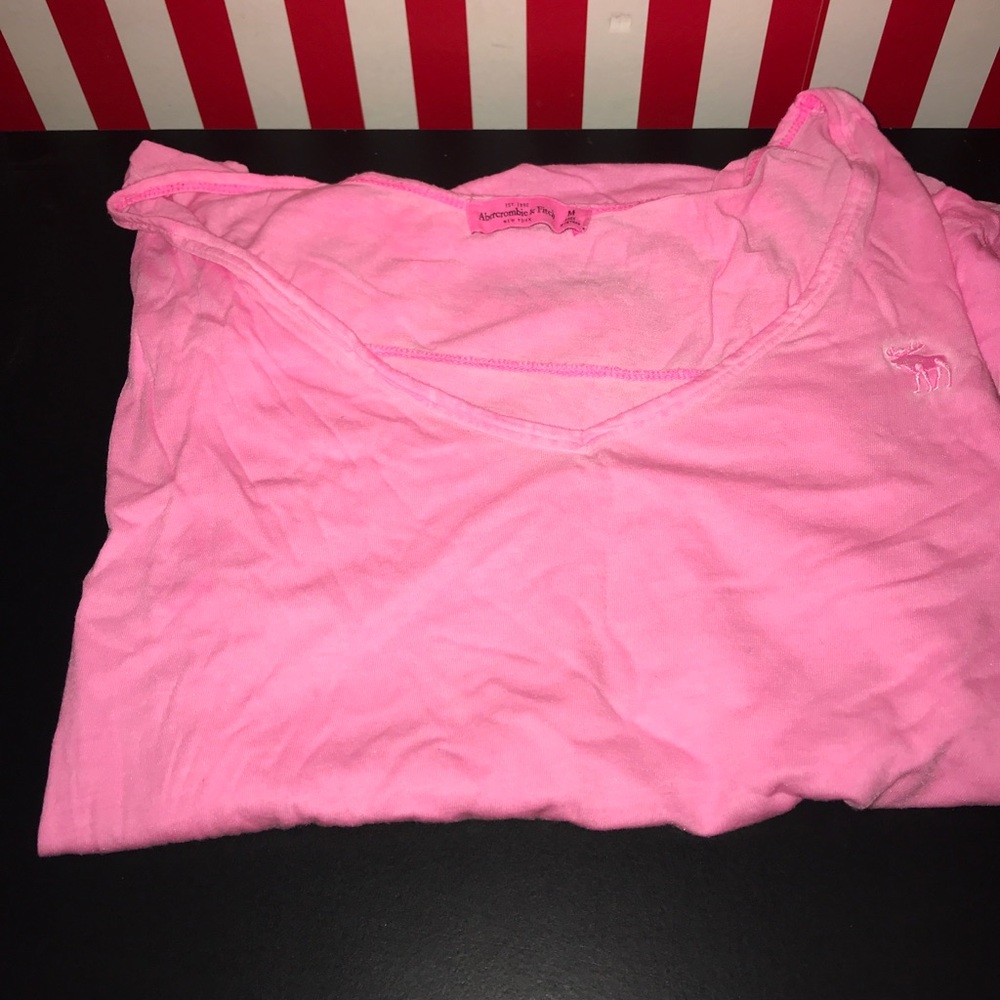 neon pink abercrombie & fitch t-shirt