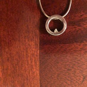 Sterling silver diamond necklace