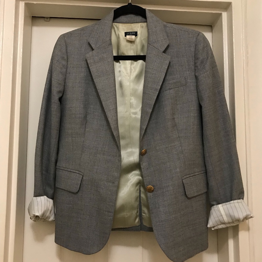 Gray JCrew schoolboy blazer