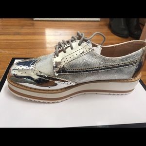 Nine West Metallic Platform Oxfords