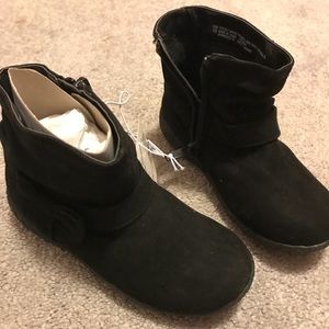 Black suede boots