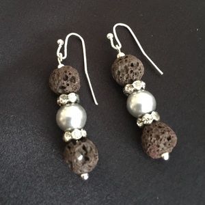 Chocolate Brown Lava Stone Diffuser Earrings