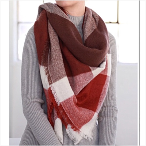 💥HOTSALE💥Marsala Plaid Colorblock Blanket Sold - Picture 8 of 8